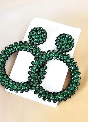 Серьги бижутерия цветные стразы