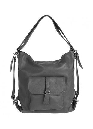 Женская кожаная сумка-рюкзак 2 в1 cavaldi s0080 из натуральной кожи разные цвета серый