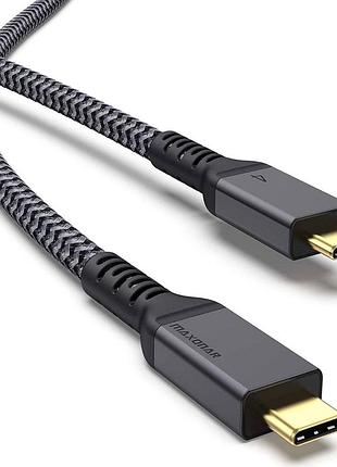 Кабель maxonar, usb-с, thunderbolt 4, для быстрой зарядки до 100w, для передачи даных до 40gbps, поддержка 8k,
