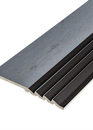 Рейка декоративная ps 2900х160х11мм серое дерево с черным sw-00002149-