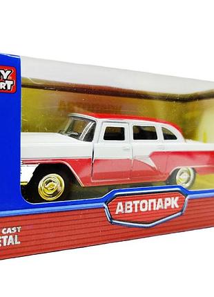 Машинка чайка газ-13 красно-белая автопарк 6410e