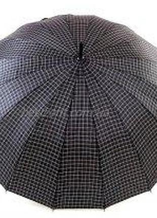 Парасолька-клітка напівавтомат 16 спиць унісекс чорний+білий