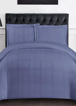 Комплект постільної білизни двоспальний koloco 100% бавовна (39942) синій