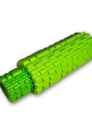 Массажный ролик easyfit ef-7737s-6, eva-пена, салатовый, 33×14 см - для йоги, фитнеса, реабилитации