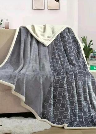 Плед на овчине полуторный koloco 150 х 200 см (39921) серый