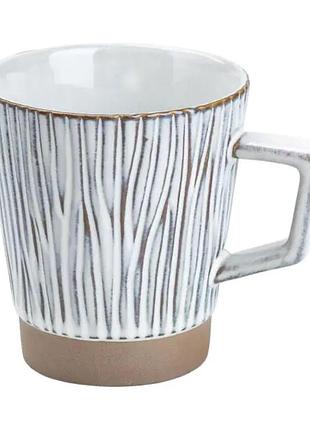 Чашка фарфоровая для чая и кофе 300 мл в стиле ретро золотистая hp7208g