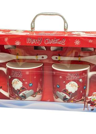 Набор чашек с крышкой и ложкой lefard новогодняя 350 мл в ассортименте 18804-009