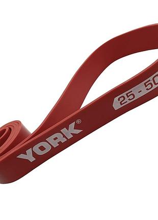 Резинка для фитнеса york 25-50 кг - 2080x45x4,5 мм, красный