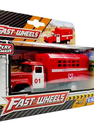 Пожарная машинка с кунгом 6519-a