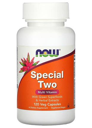 Мультивітаміни, special two, now foods, 120 вегетаріанських капсул