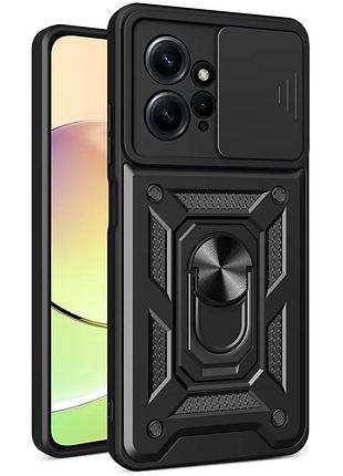 Ударопрочный чехол camshield serge ring для xiaomi redmi note 12 4g черный