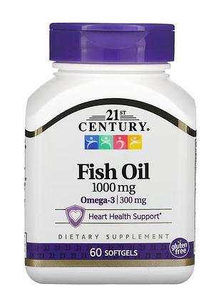 Fish oil 21st century, рыбий жир, 1000 мг, 60 капсул