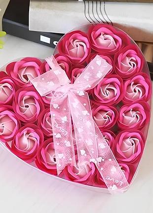 Подарочный набор мыла в виде лепестков роз, мыльные розы. розы из мыла 24шт розовые yousf