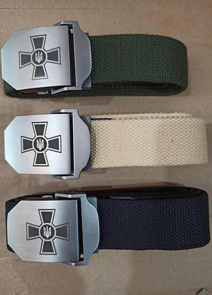 Ремінь військовий хрест тризуб ( олива / койот / чорний )