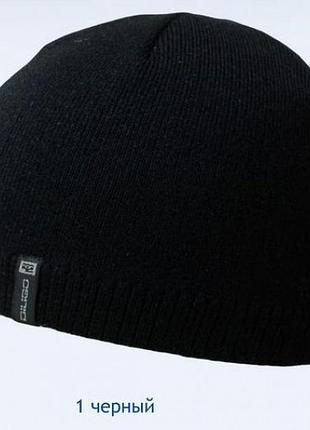 Мужская шапка на резинке на флисе только светло синий чёрный