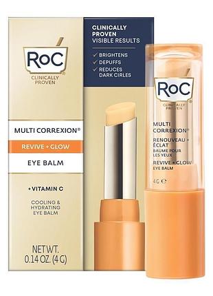 Освітлюючий бальзам для очей roc multi correxion eye balm revive glow vitamin c