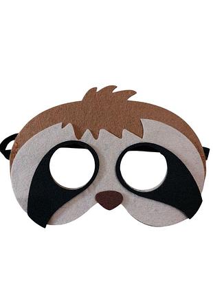 Детская маска ленивец one size коричнево-черный