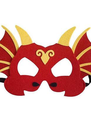 Дитяча маска вогняний дракон one size червоно-жовтий