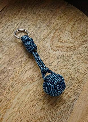 Брелок для ключів в плетінні turk's head з паракорда icy blue wave