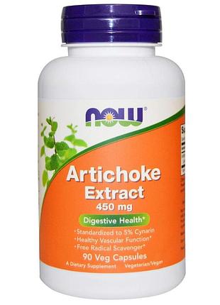 Артишок, artichoke, now foods, екстракт, 450 мг, 90 вегетаріанських капсул
