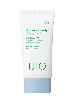 Зволожувальний сонцезахисний крем uiq biome remedy™ watery sun cream spf 50+ pa++++ 50 ml