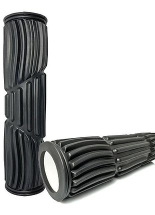 Масажний ролик easyfit ef-3702-bk, eva-піна, чорний, 45×11 см - для йоги, фітнесу, реабілітації