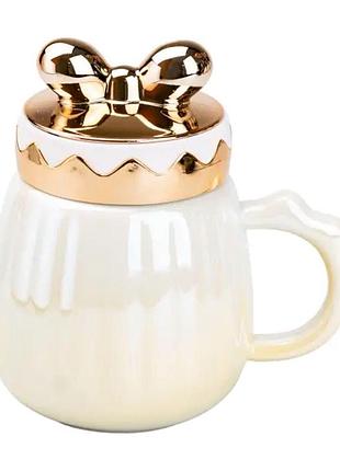 Чашка порцелянова 500 мл із кришкою жовта hp7194y