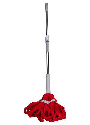 Швабра телескопическая для мытья пола универсальная веревочная швабра с самоотжимом для уборки красный hp-35015-13r