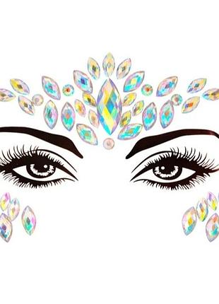Стразы для лица камни one size разноцветный