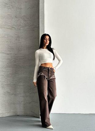 Джинсы женские шоколадные