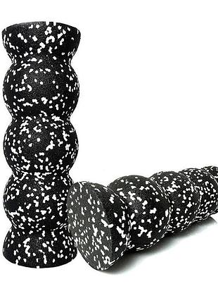 Массажный ролик easyfit ef-3707-bk, eva-пена, чёрный, 30×10 см - для йоги, фитнеса, реабилитации