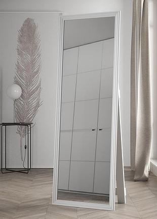 Напольное белое зеркало 168х58 стильное примерочное в узкой раме, зеркало стоячее в комнату дизайнерское