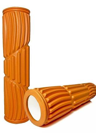 Масажний ролик easyfit ef-3702-or, eva-піна, помаранчевий, 45×11 см - для йоги, фітнесу, реабілітації