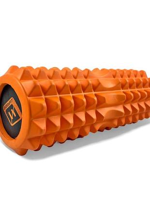 Массажный ролик easyfit ef-2052-or, eva-пена, оранжевый, 33×13 см - для йоги, фитнеса, реабилитации