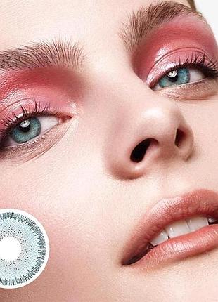 Линзы цветные для глаз натуральные голубые magic blue circle подходят для светлых глаз