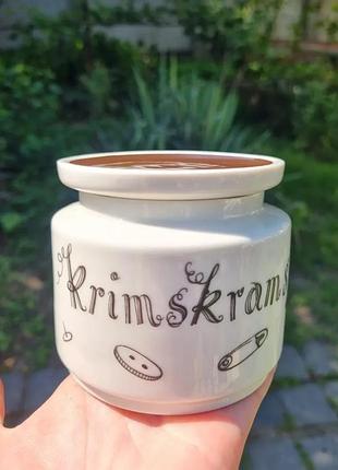 Винтажная баночка, емкость для хранения мелочей для рукоделия