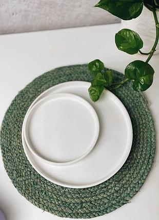 Гипсовые подносы basic и basic mini ручной работы 2шт белый