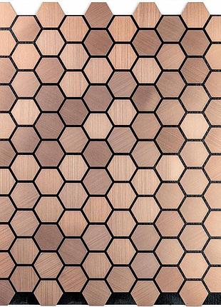 Самоклеюча алюмінієва плитка золоті соти 300х300х3мм sw-00001924