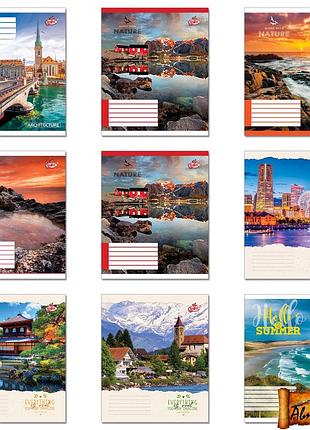 Тетрадь 60 листов клетка природа, города, море, пейзажи и т.д. (1 сентября, тетрада, бриск, тетрадь украины,