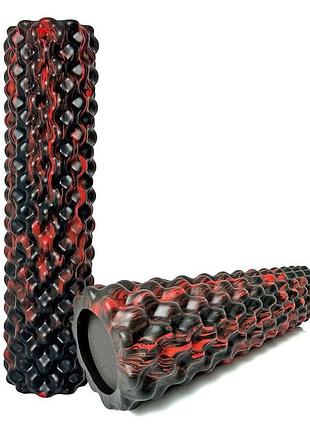 Массажный ролик easyfit ef-2063, eva-пена, чёрный, 45×12 см - для йоги, фитнеса, реабилитации