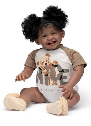 Силиконовая коллекционная кукла реборн reborn девочка дашики (виниловая кукла) высота 60 см