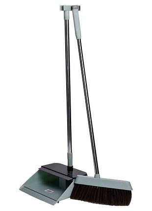 Комплект для уборки веник (щетка) и совок на длинной ручке 26×24×103 (см) набор совок и щетка для пола зеленый hp-35015-10gr