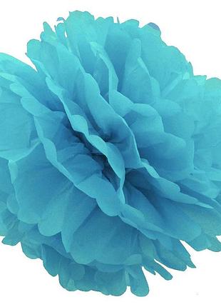 Декор бумажные помпоны 40см (голубой 0001)