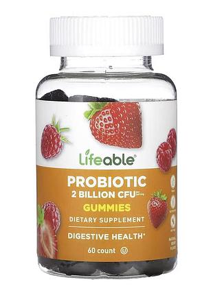 Probiotic lifeable, жевательные мармеладки с пробиотиками, 60 жевательных таблеток