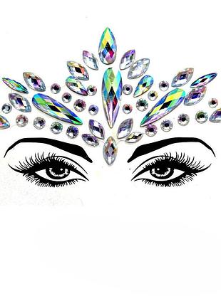 Наклейки камни для лица one size разноцветный