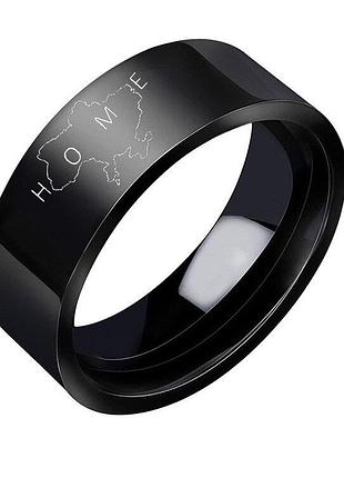 Каблучка з нержавіючої сталі з гравіюванням карти україни розмір 16,17,18