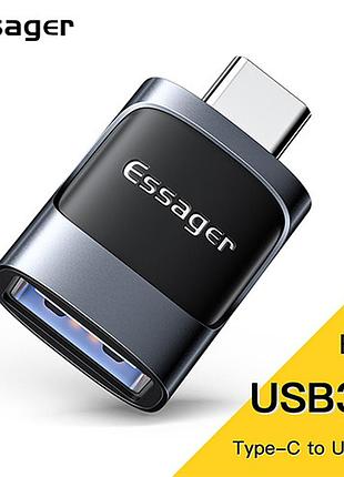 Адаптер essager type-c на usb 3.0 blue