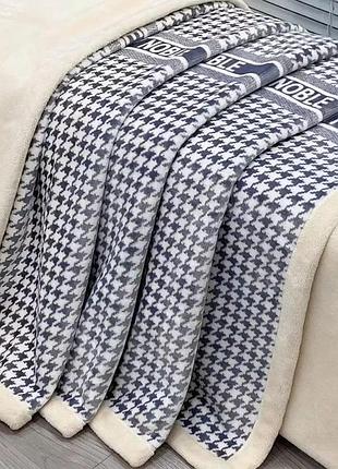 Плед на овчине полуторный koloco 150 х 200 см (39924) серый "eternity noble"