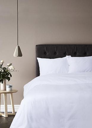 Постельное белье сатин classic белый двуспальный евро