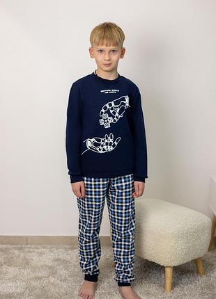 Пижама для мальчиков утеплена на зиму
